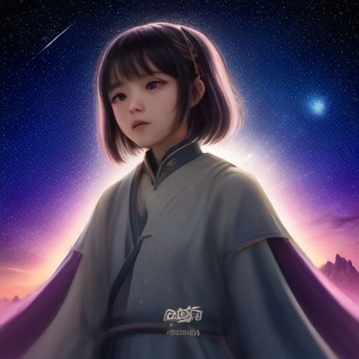 星奈爱风格代表图，冷色调背景下人物姿态自然，光线柔和呈现清新氛围